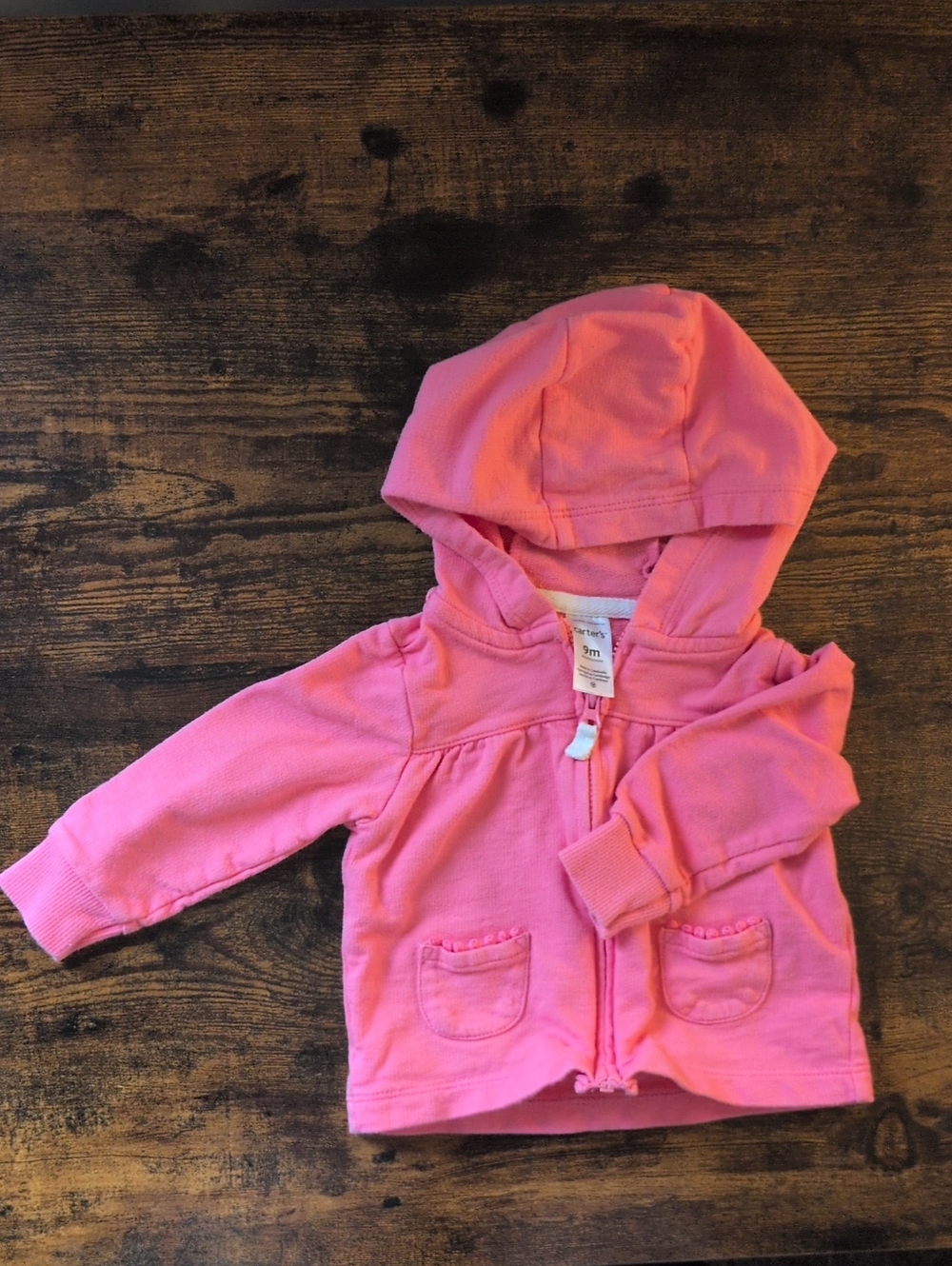 5/$25 Carter's Pink Hooded Zip-Up Sweatshirt 9M
